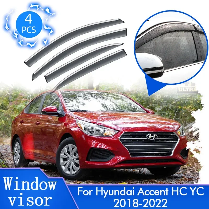 Для Hyundai Accent Verna Solaris HC YC 2018 2019 2020 2021 2022 Отделка Козырька Окна Дефлектор Тента Вентиляционная Крышка Наклейка Аксессуары