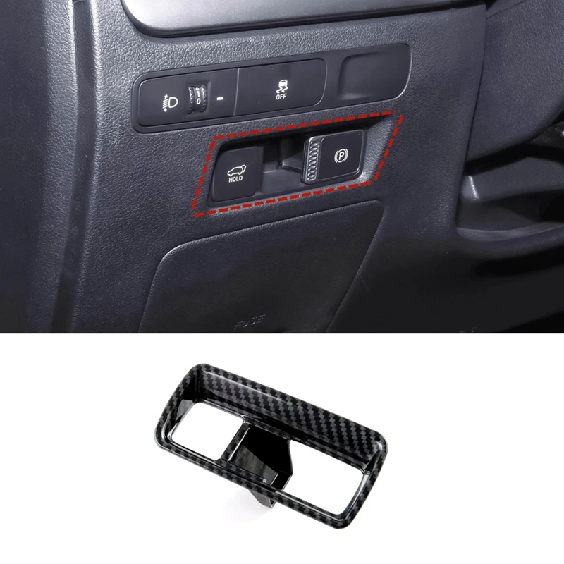 Для Hyundai Palisade 2022 2023 Автомобильный электронный переключатель ручного тормоза Кнопка Отделка крышки Наклейка Аксессуары ABS Углеродное волокно