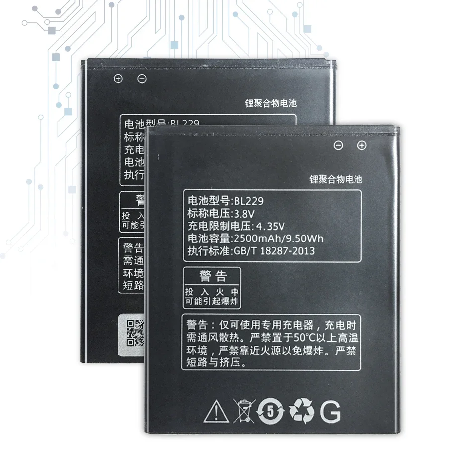 Для Lenovo A806 A8 A8 8 Аккумулятор 2500 мАч BL229 Литий-ионный Аккумулятор для смартфона Lenovo A806 A808T 806 808T