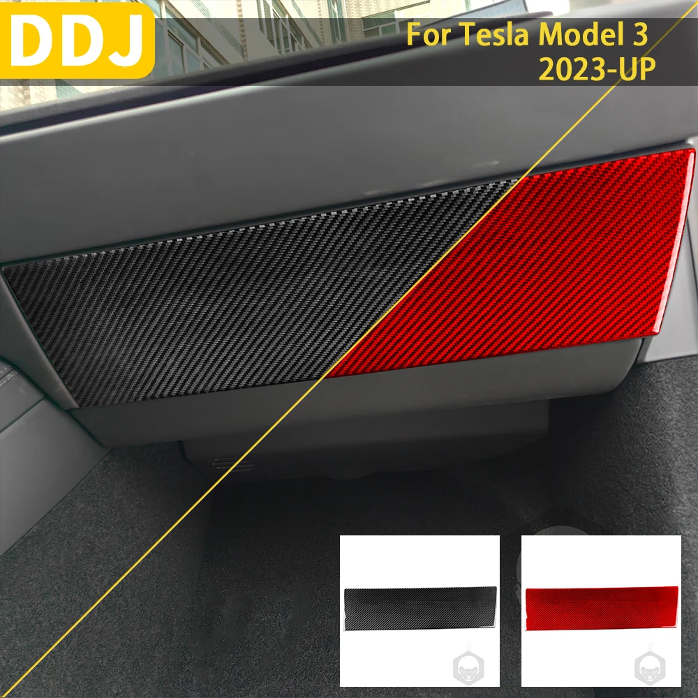 Для Tesla Model 3 Highland 2024 Аксессуары Интерьер автомобиля из углеродного волокна Отделка приборной панели переднего пассажира Наклейка Украшение