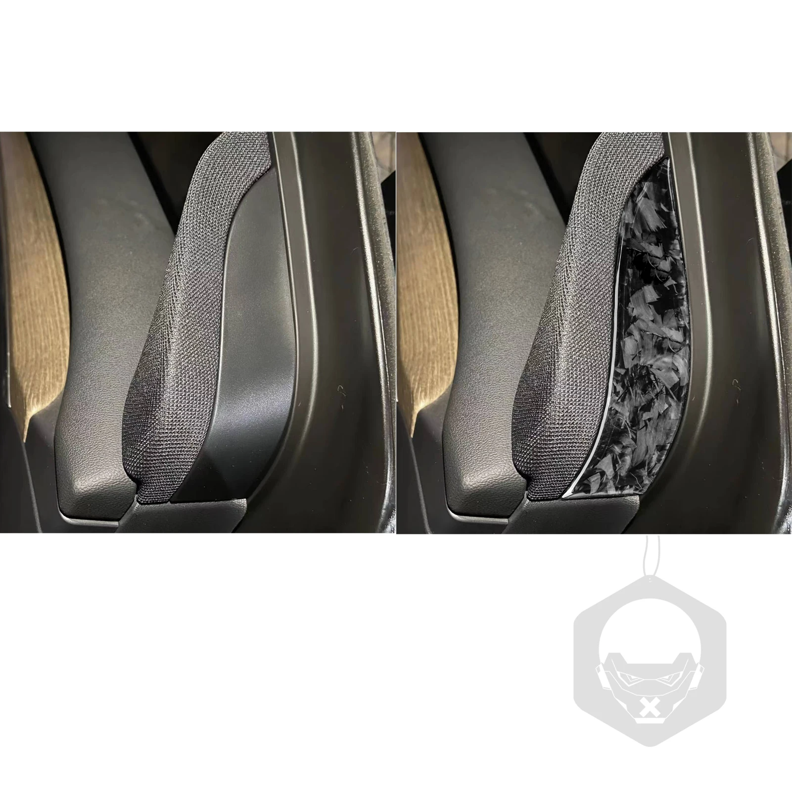 Для Tesla модель Y 2020 + модель 3 2017-2022 С кованым рисунком Приборная панель с обеих сторон Динамик Аудио Накладка Отделка салона автомобиля Наклейки Изображение 2 