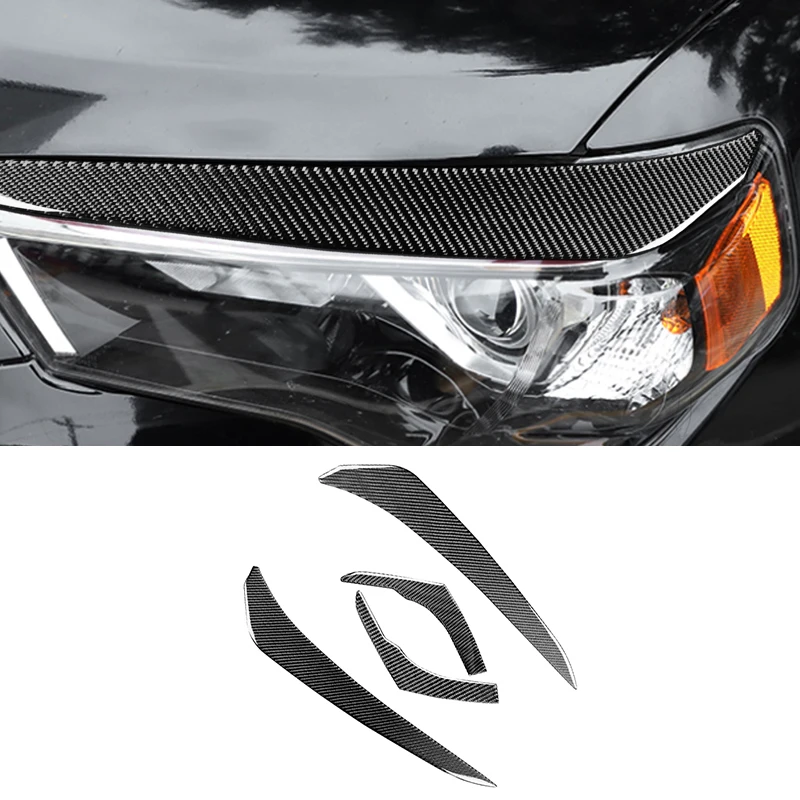 Для Toyota 4Runner 2010-2020 4 шт. Автомобильный фонарь из углеродного волокна, декоративные Наклейки для бровей, наклейки для внутренней отделки, Аксессуары для укладки автомобилей