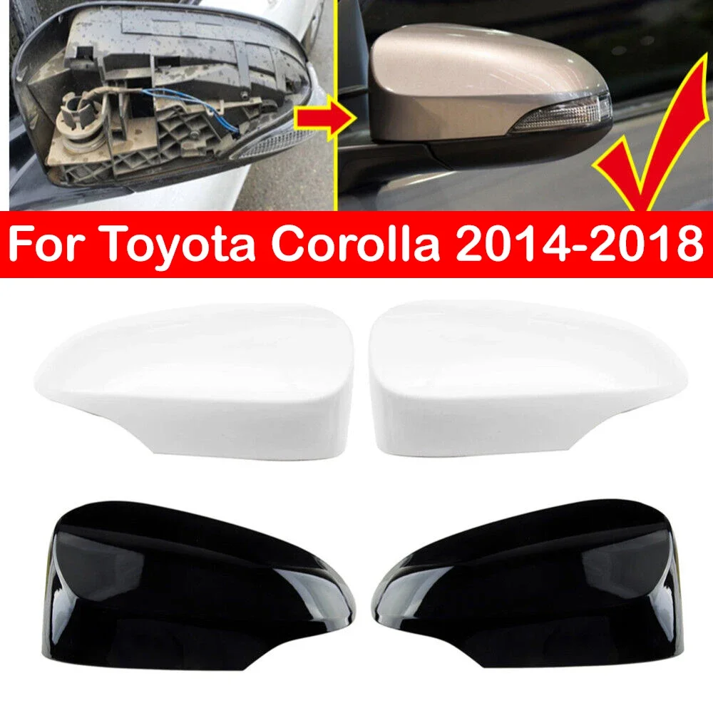 Для Toyota Corolla 2014-2018, замена автомобиля, крышка бокового зеркала заднего вида, крышка крыла, внешняя дверь, отделка корпуса заднего вида, Черный, белый
