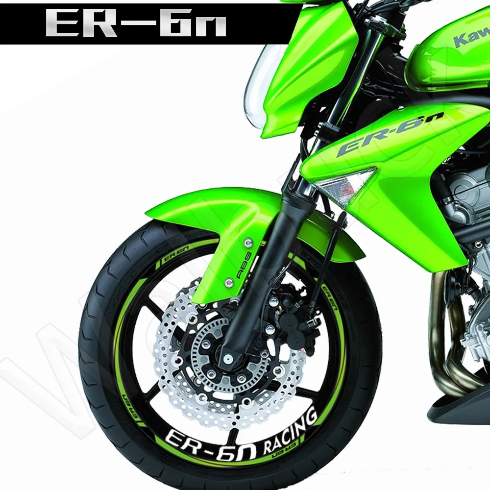 Для мотоцикла Kawasaki ER-6n Наклейка на колесо Гоночная Светоотражающая полоса, лента, наклейка на обод, шины, аксессуары Водонепроницаемые 2016 Изображение 0 