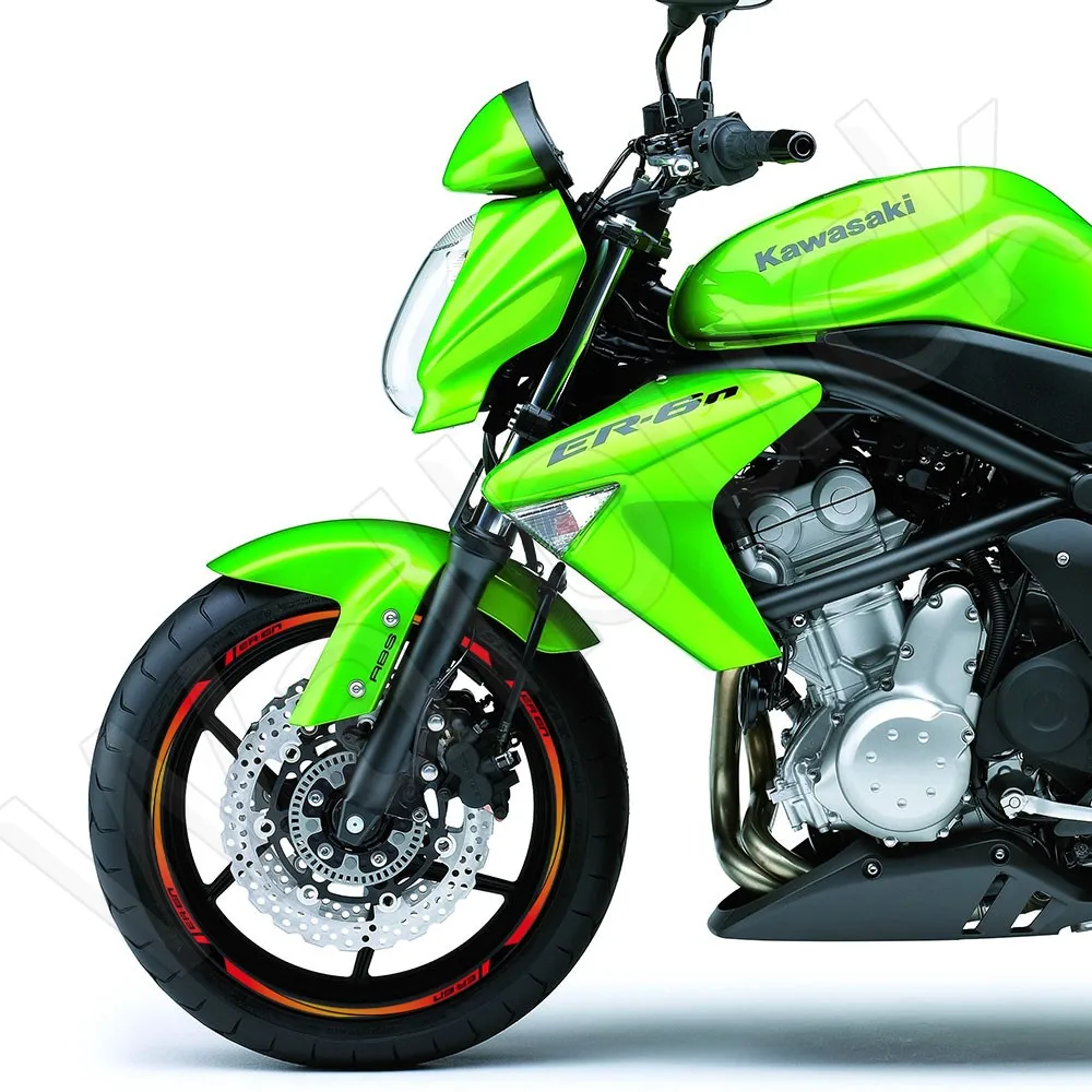 Для мотоцикла Kawasaki ER-6n Наклейка на колесо Гоночная Светоотражающая полоса, лента, наклейка на обод, шины, аксессуары Водонепроницаемые 2016 Изображение 1 