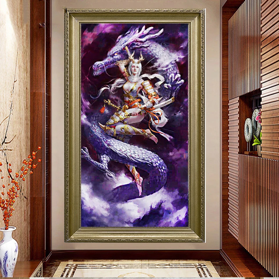 Дракон и богиня Арт 5d diy алмазная живопись вышивка крестом полный набор алмазной вышивки мозаикой beauty home decor k2080