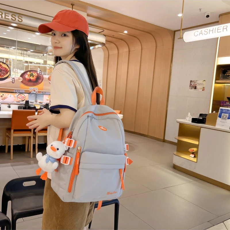 Женская дорожная сумка Kawaii с несколькими карманами, школьный ранец в японском стиле для девочек, новый модный женский рюкзак из водонепроницаемого нейлона с надписью 