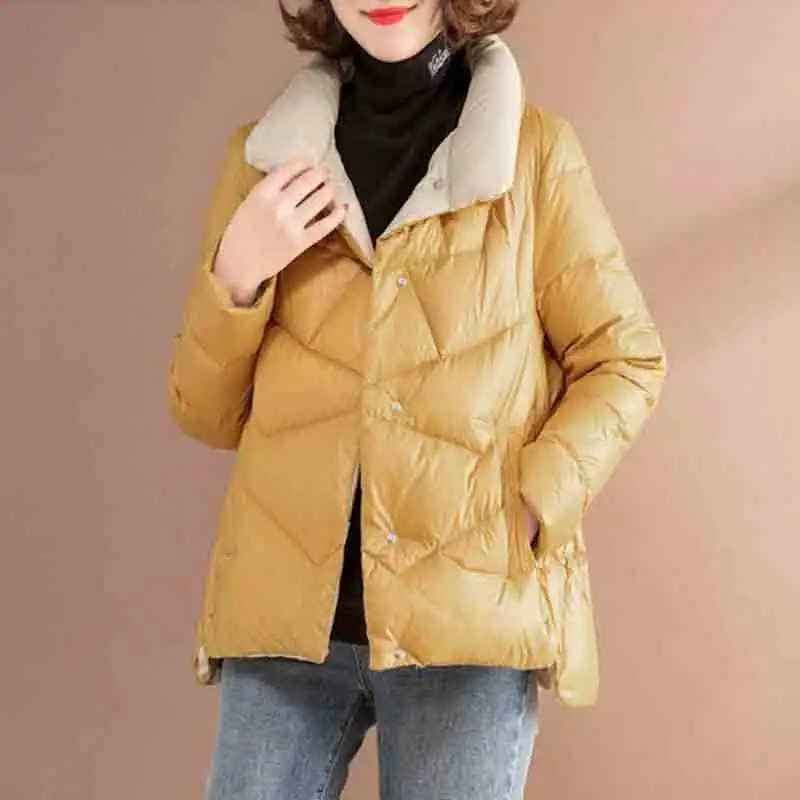 Женская зимняя куртка с отложным воротником, утепленные теплые парки с хлопчатобумажной подкладкой, женские куртки с шерстяной подкладкой, приталенные куртки, пальто T367