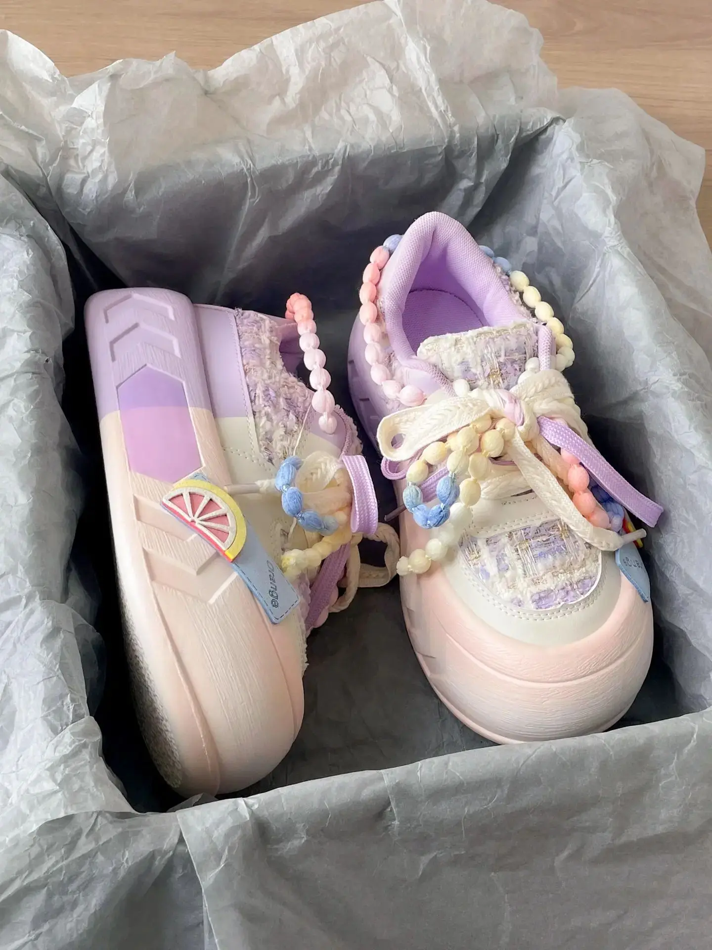 Женские туфли Sweet Macaron Lolita, потому что японские туфли Loli Fashion Street из искусственной кожи фиолетового цвета Изображение 2 