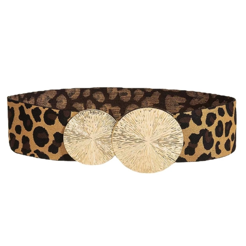 Женский корсет с леопардовым принтом, сексуальный пояс под грудью, бандаж для похудения, Широкие ремни, пояс для платья, эластичный пояс