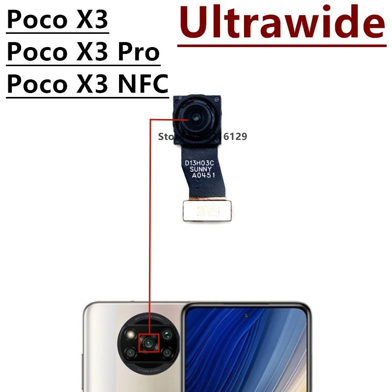Задняя Камера Для Xiaomi Mi Poco X3 Pro NFC X3NFC Основная Макросъемка Сверхширокой Глубины Оригинальный Модуль Задней Камеры Запасные Части Изображение 4 