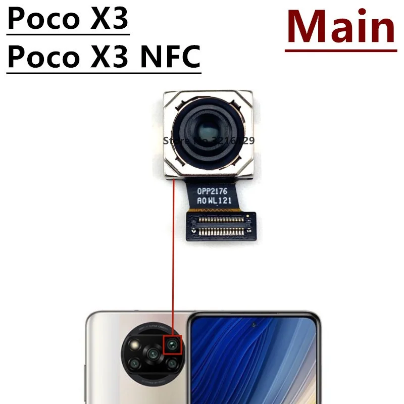 Задняя Камера Для Xiaomi Mi Poco X3 Pro NFC X3NFC Основная Макросъемка Сверхширокой Глубины Оригинальный Модуль Задней Камеры Запасные Части Изображение 5 