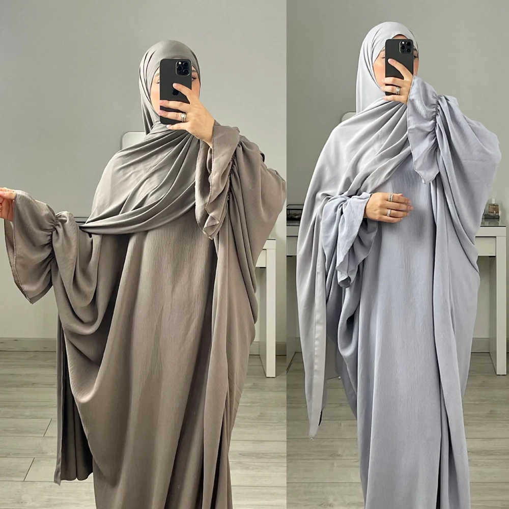 Закрытая Абайя из джазового Крепа с рукавом с рюшами, Новая Оптовая продажа исламской одежды Дубая, халат ИД Рамадан, высококачественное мусульманское женское платье