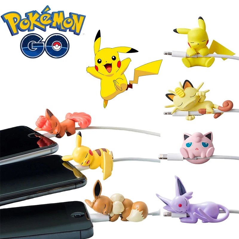Защитный чехол для зарядного кабеля Pokemon Pikachu, Симпатичный USB-кабель для зарядного устройства, шнур, Очаровательный Защитный чехол для телефонного кабеля, Новый