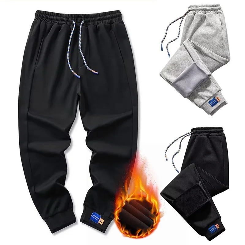 Зимние брюки 2022, мужские джоггеры, утепленные спортивные штаны, брюки, мужские флисовые штаны для бега, осенне-зимние теплые штаны для занятий спортом на открытом воздухе