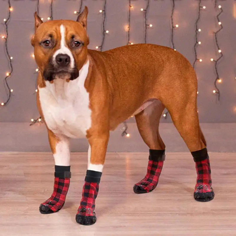 Зимние носки для собак, носки с захватом собачьих лап, Мягкие защитные носки от собачьих лап, ботинки для собак, протекторы для лап для домашних животных, собаки Маленького среднего размера Изображение 3 