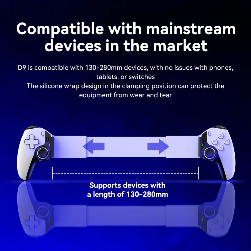 Игровой контроллер для растяжки мобильного телефона D9 Беспроводной Bluetooth ПК-планшет для Switch/PS3/PS4 с соматосенсорным контроллером с двумя залами Изображение 4 