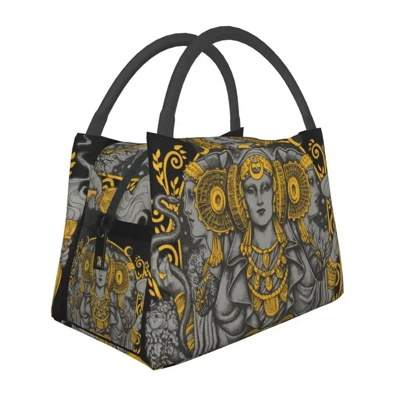 Изготовленная на заказ сумка для ланча Triple Moon Goddess Для мужчин и женщин, охладитель, теплые изолированные ланч-боксы для пикника, кемпинга, работы, путешествий Изображение 5 