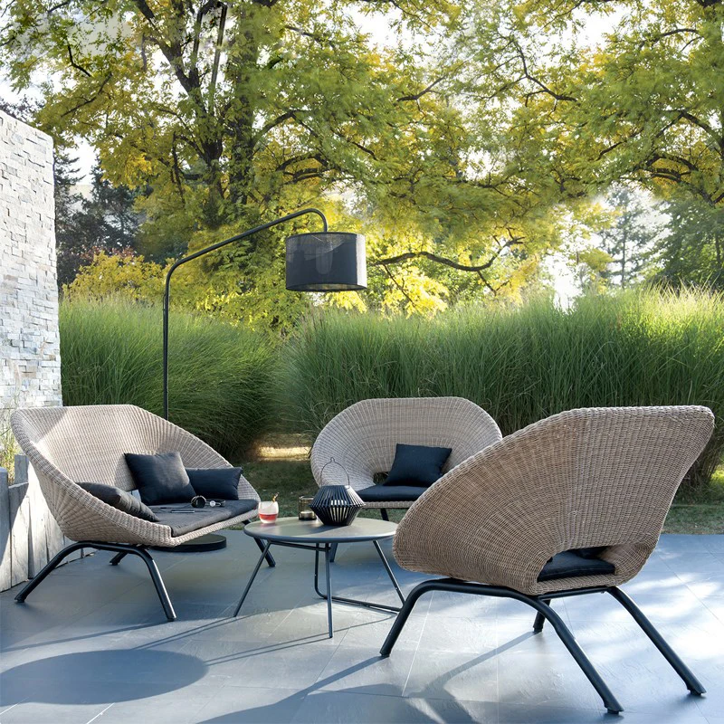 Индивидуальная комбинация уличных ротанговых диванов для отдыха во внутреннем дворе, сад, ротанговое кресло для отдыха на открытом воздухе, простое кресло для отдыха на открытом воздухе