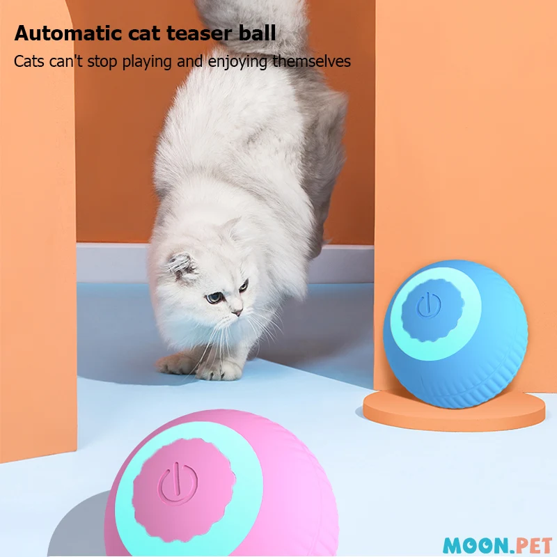 Интеллектуальные игрушки для кошек с катящимся мячом, перезаряжаемые игрушки для кошек, Подвижный мяч, Самодвижущиеся игрушки для котенков для взаимодействия в помещении 2024