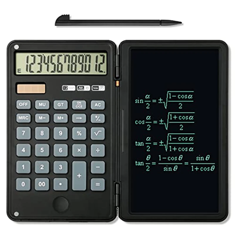 Калькулятор, 12-значный дисплей Настольные Калькуляторы со стираемым письменным столом, карманный калькулятор двойного питания на солнечной батарее Изображение 2 