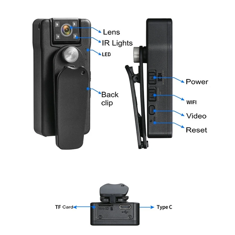 Камера для тела 1080P, Wifi DVR, видеомагнитофон, камера безопасности, мини-видеокамера, камера обнаружения движения на 150 градусов, камера для обнаружения движения, Изображение 1 