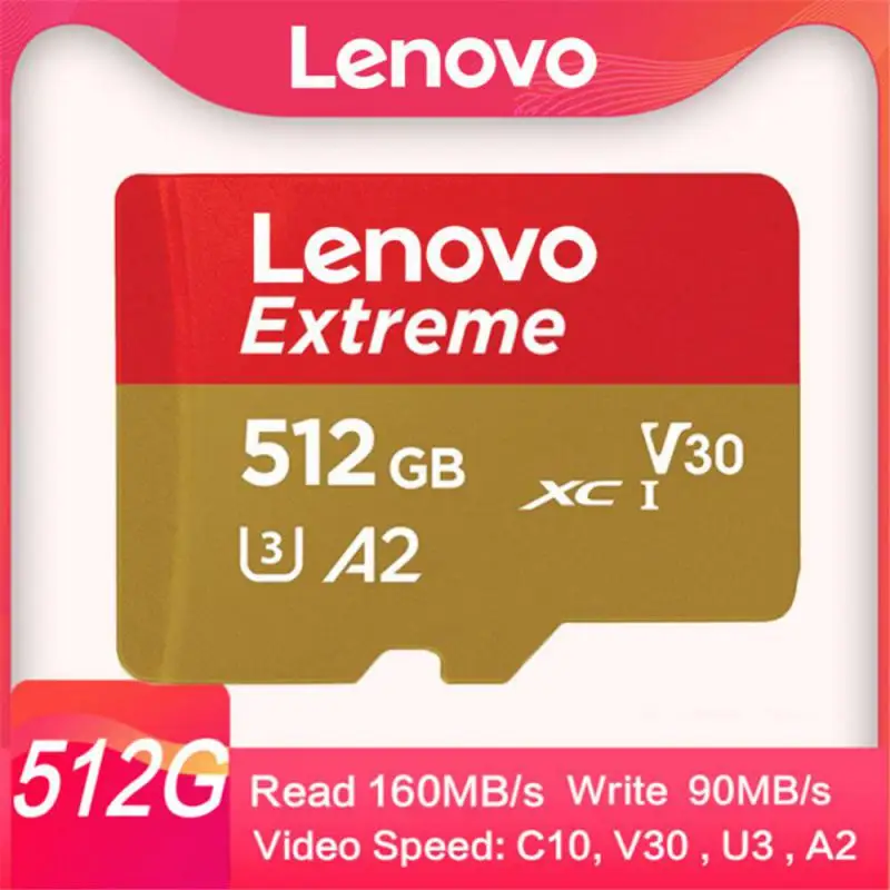 Карта памяти Lenovo SD 256GB Micro TF /SD Card 1TB 2TB Class 10 Высокоскоростная Флэш-карта A2 TF Card 32GB 64GB Флэш-Карта для Камеры 4K