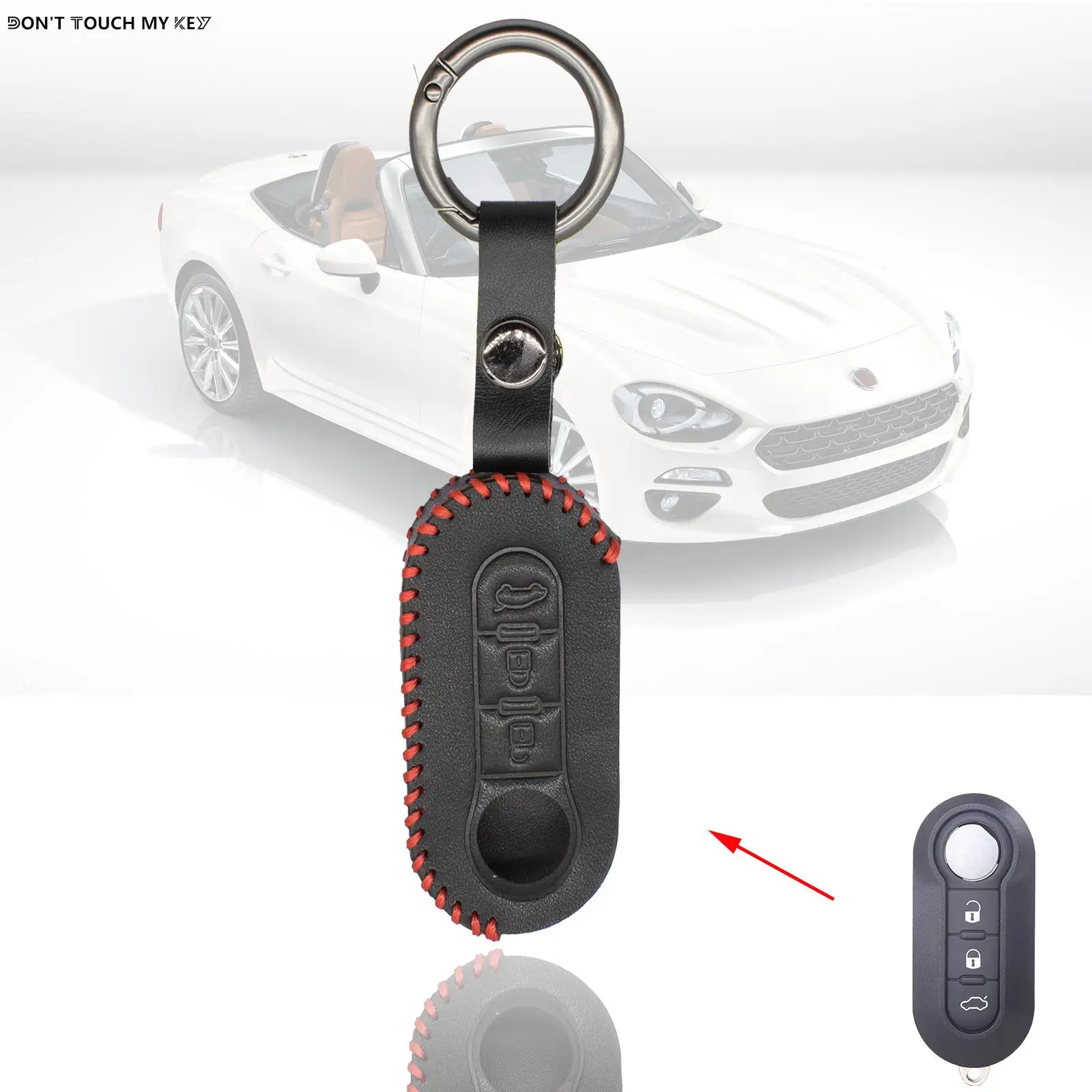Кожаный чехол для ключей FIAT 500 500L Panda Punto Bravo, 3 кнопки, откидывающийся чехол для дистанционного ключа, держатель для автомобильных аксессуаров