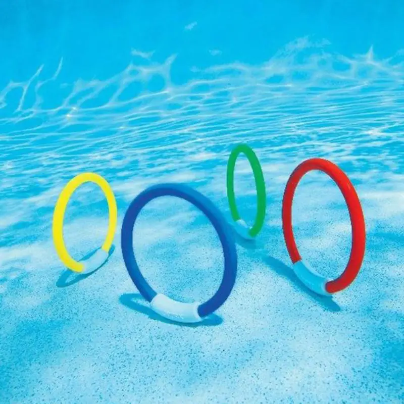 Кольца для подводного плавания в бассейне для детей, детские игрушки для водных игр, аксессуары Изображение 2 