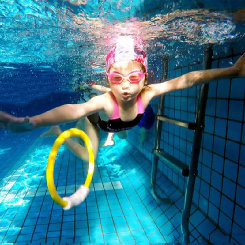 Кольца для подводного плавания в бассейне для детей, детские игрушки для водных игр, аксессуары Изображение 3 