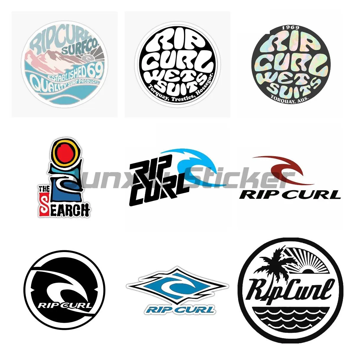 Красивые автомобильные наклейки Rip Curl для поиска Логотипа Автомобильные Аксессуары Ноутбук Мотоцикл Крутая Виниловая водонепроницаемая наклейка