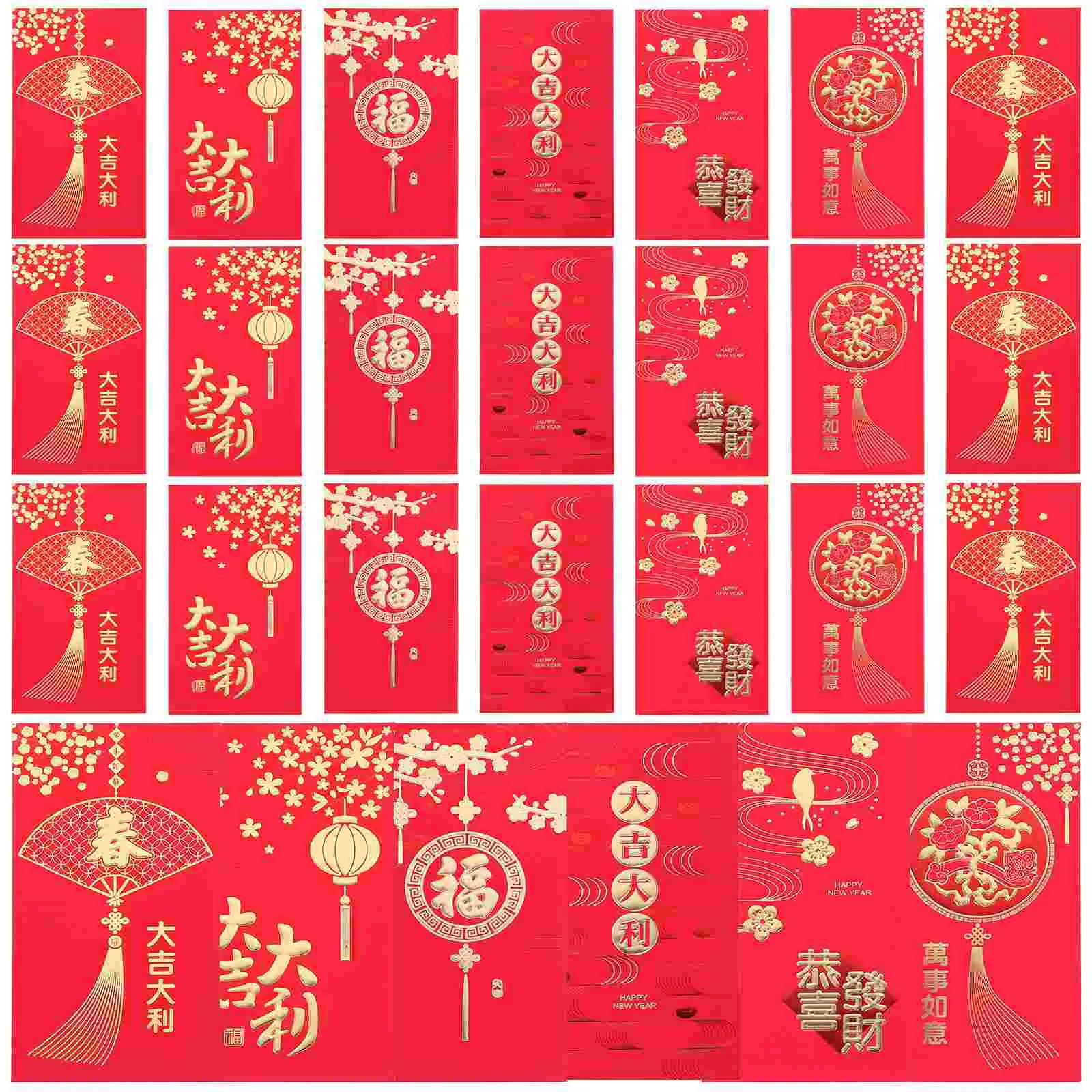 Красный конверт Новогодний Красный карманный Китайский Новый год Красные конверты Красная сумка Весенний фестиваль Свадьба День рождения Красные конверты Изображение 2 