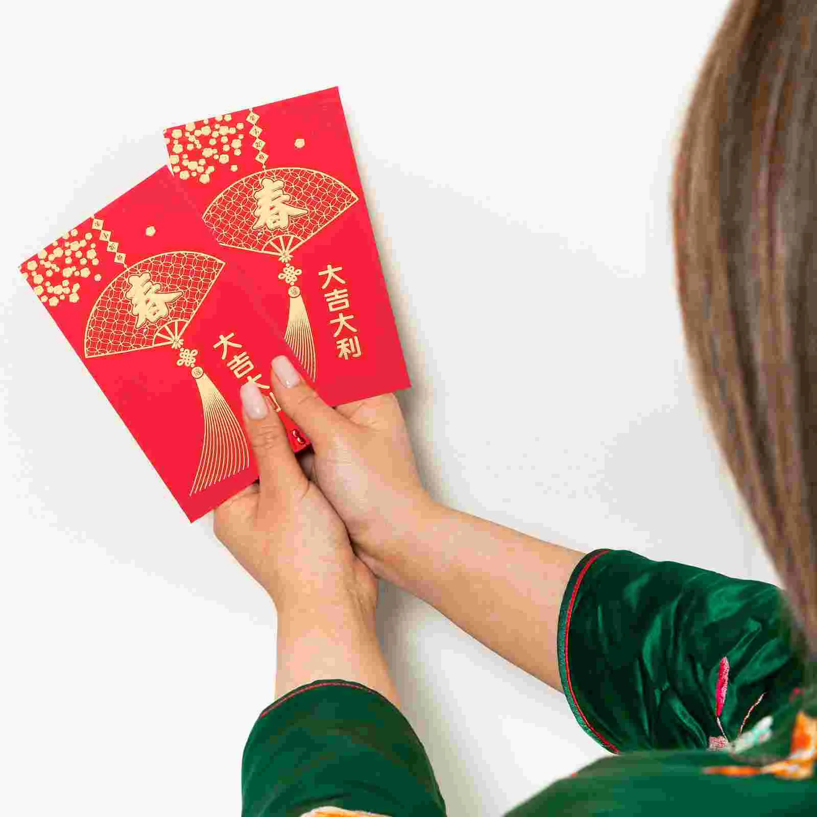 Красный конверт Новогодний Красный карманный Китайский Новый год Красные конверты Красная сумка Весенний фестиваль Свадьба День рождения Красные конверты Изображение 3 