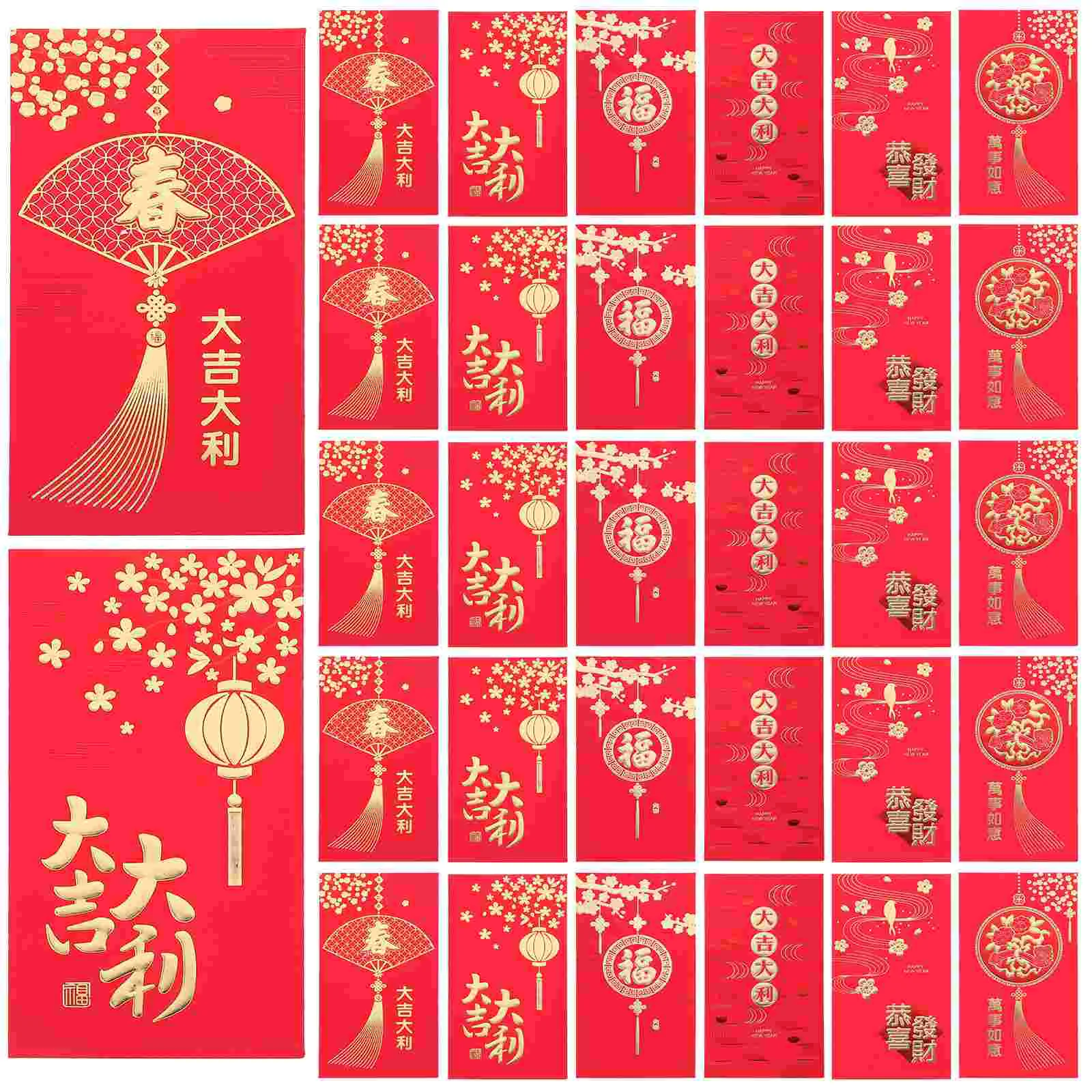 Красный конверт Новогодний Красный карманный Китайский Новый год Красные конверты Красная сумка Весенний фестиваль Свадьба День рождения Красные конверты Изображение 5 