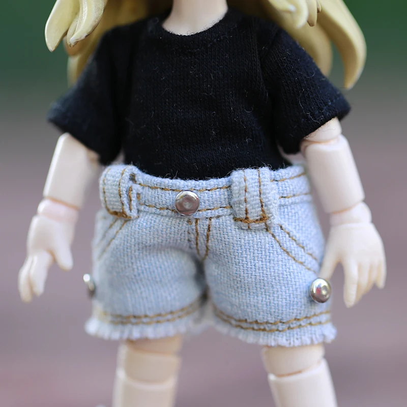 Кукольная одежда ob11 одежда модные брюки рваные джинсовые шорты или футболка с короткими рукавами для obitsu11, GSC, 1 / 12bjd аксессуары для кукол