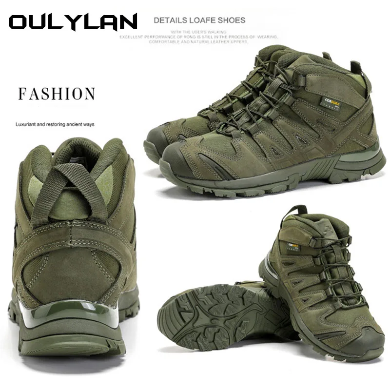 Легкая обувь-амфибия, кроссовки, ботинки, армейские ботинки в стиле милитари, мужские ботинки для пустыни со средним верхом, спортивные кроссовки для горного кемпинга