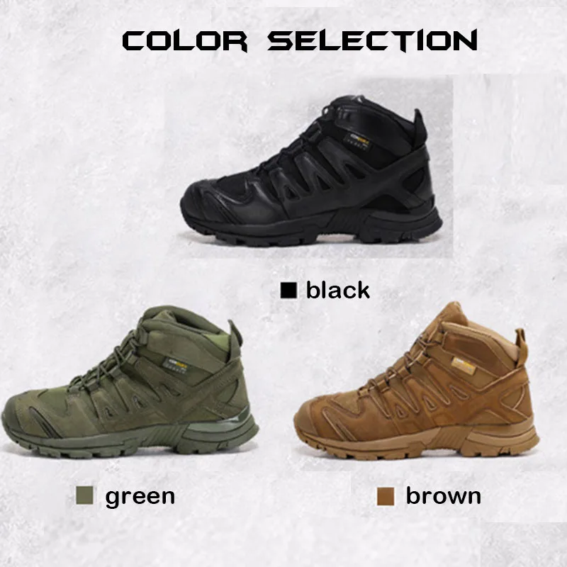 Легкая обувь-амфибия, кроссовки, ботинки, армейские ботинки в стиле милитари, мужские ботинки для пустыни со средним верхом, спортивные кроссовки для горного кемпинга Изображение 4 