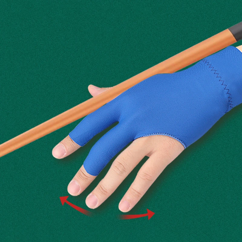 Легкие дышащие высокоэластичные нескользящие трехпалые перчатки для бильярда и настольного тенниса с открытыми пальцами. Изображение 3 