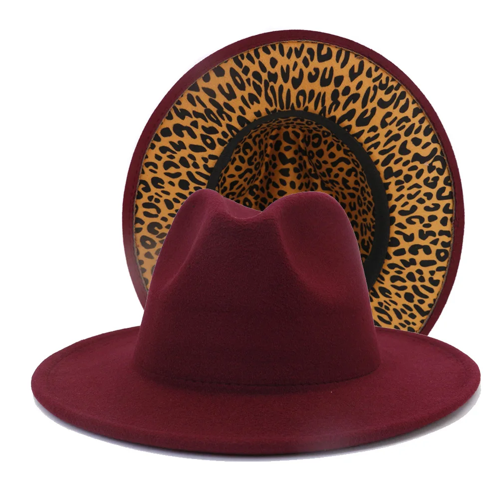 Леопардовые фетровые шляпы с широкими полями, панама, фетровая шляпа для мужчин, шляпа jJazz, церковная кепка, британские женские фетровые шляпы для мужчин шляпа женская