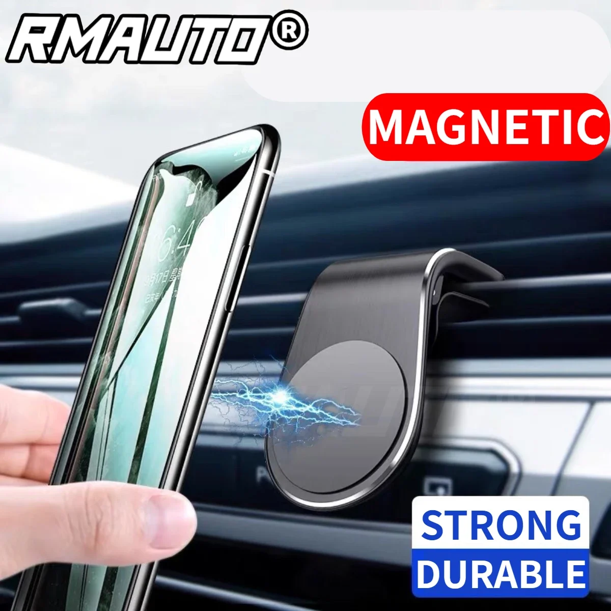 Магнитный автомобильный держатель для телефона RMAUTO Универсальный автомобильный кронштейн из алюминиевого сплава для BMW Audi Honda Toyota Nissan KIA Автомобильные аксессуары Изображение 0 