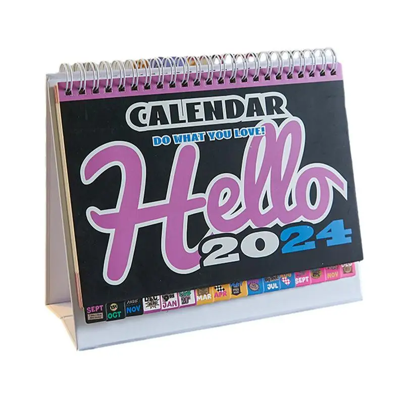Маленький настольный календарь на 2024 год, настольный календарь с информацией о праздниках и откидным дизайном для настольного школьного кабинета