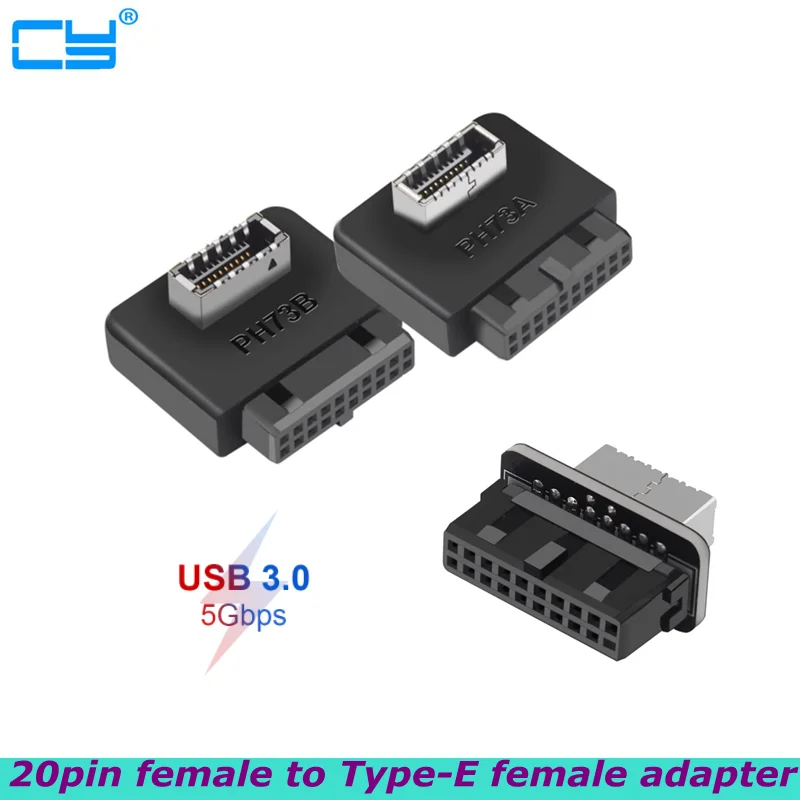 Материнская плата Адаптер USB-разъема USB3.0 19pin 20pin для преобразования ТИПА E в 90-Градусный Разъем для подключения Переднего корпуса ТИПА C