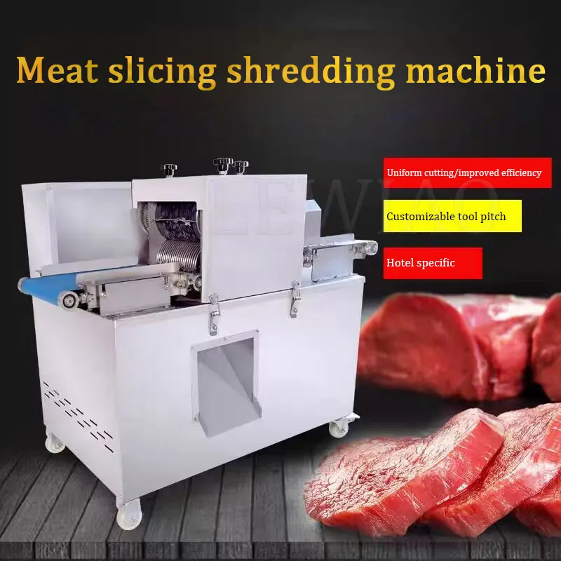 Машина для нарезки свежего мяса кубиками, машина для нарезки свинины на полоски, машина для нарезки полосок мяса Изображение 0 