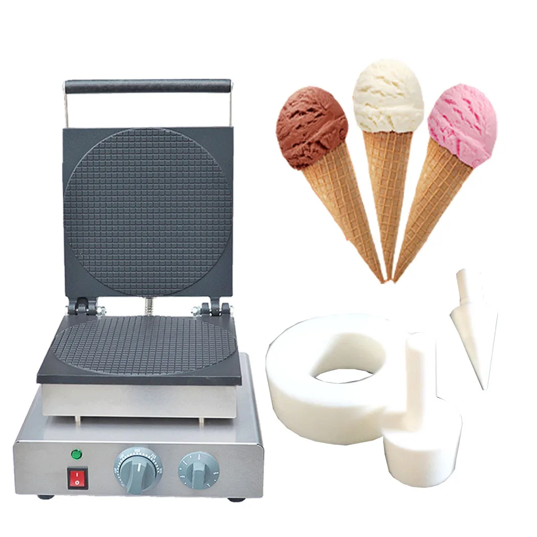 Машина для производства рожков для мороженого с двойной головкой из нержавеющей Стали производитель мороженого электрическая печь для выпечки вафельных рожков Хрустящий Яичный Рулет для выпечки