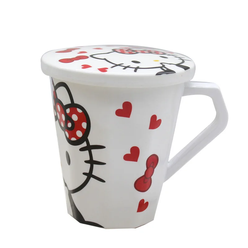 Мелодия Hello Kitty Аниме Чашка для воды Большой емкости Портативный Ashion Kawaii Мультфильм Удобный дизайн Студентка Девочка Мальчик Подарок на День рождения Изображение 2 