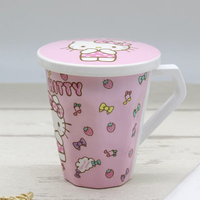 Мелодия Hello Kitty Аниме Чашка для воды Большой емкости Портативный Ashion Kawaii Мультфильм Удобный дизайн Студентка Девочка Мальчик Подарок на День рождения Изображение 3 