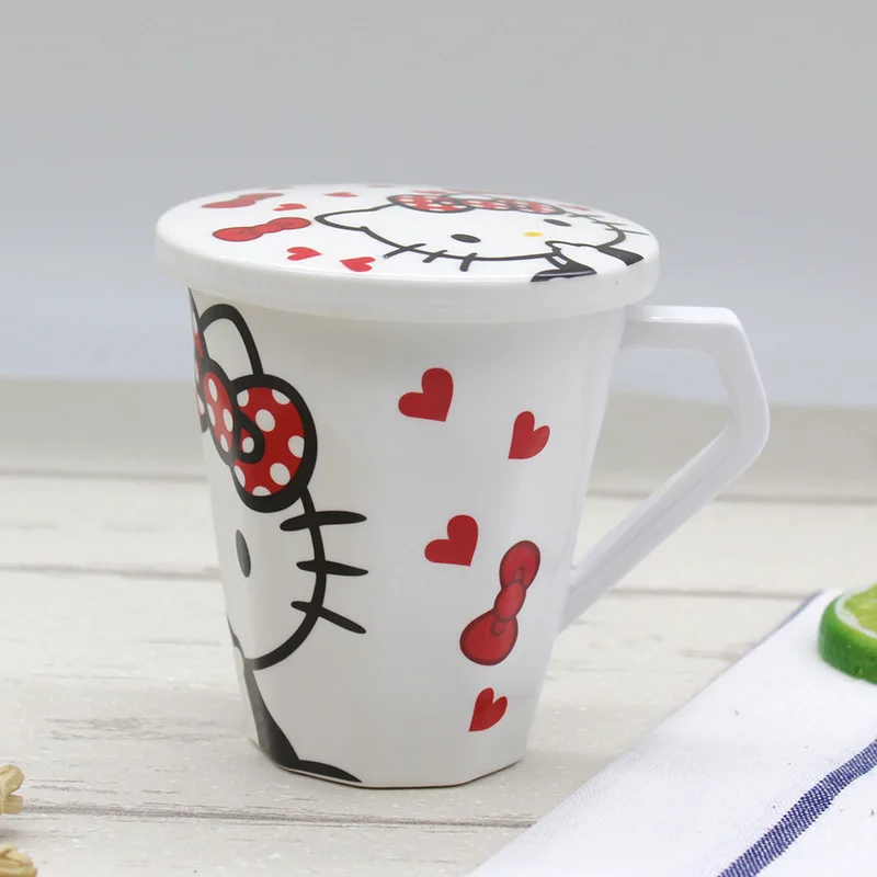 Мелодия Hello Kitty Аниме Чашка для воды Большой емкости Портативный Ashion Kawaii Мультфильм Удобный дизайн Студентка Девочка Мальчик Подарок на День рождения Изображение 5 