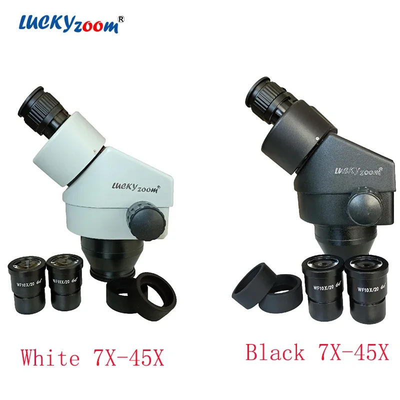 Металлическая 7X-45X бинокулярная головка микроскопа, 10-кратный стереомикроскоп с непрерывным увеличением окуляра для пайки, дополнительный объектив