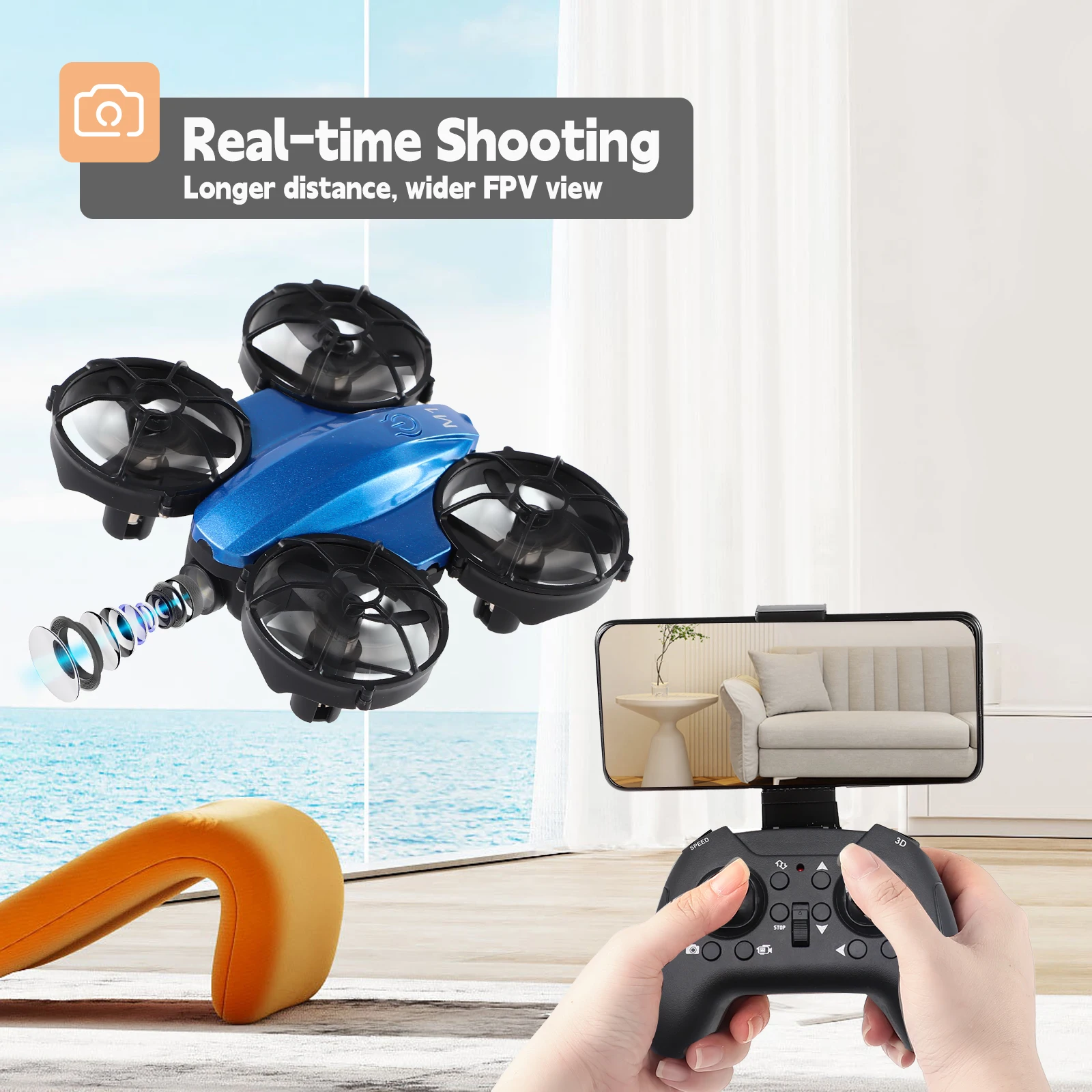 Мини-дрон с HD-камерой, переворачивающийся на 360 градусов, забавный радиоуправляемый квадрокоптер, подходящий для полетов в помещении, детские игрушки, Рождественский подарок