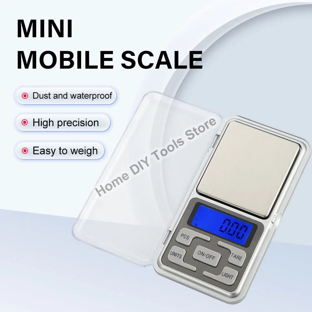 Мини-цифровые весы высокой точности для взвешивания ювелирных изделий, карманные весы с ЖК-дисплеем 0,01-500 г, электронные кухонные весы